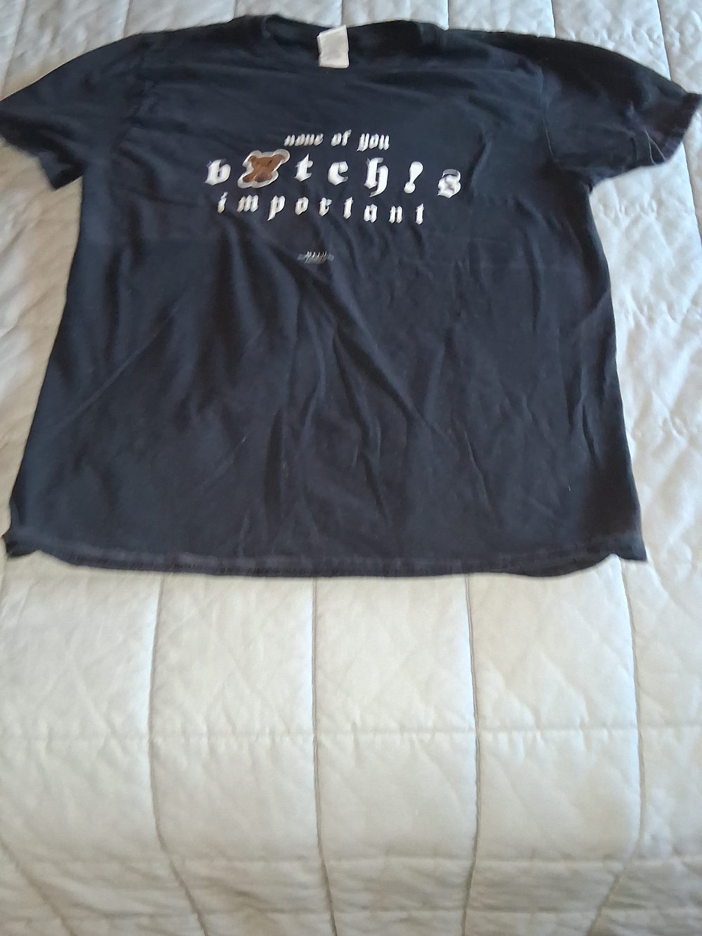 Melii artist Black Tee with “none of you bitches important”